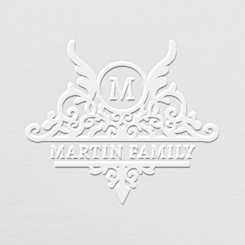 Monogram Family Name Ornate Personalized Embosser