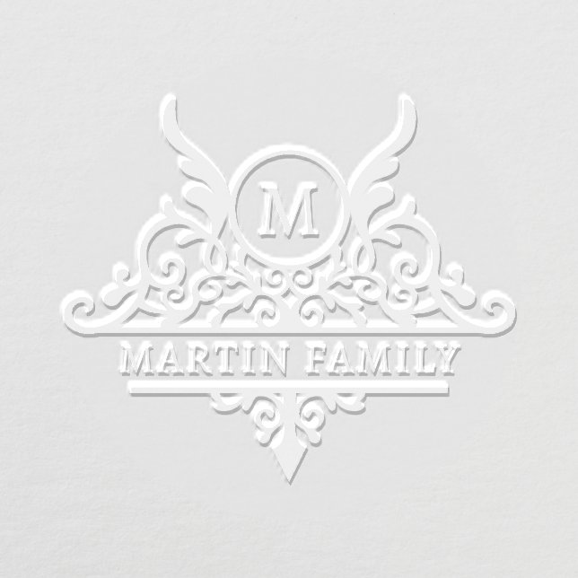 Monogram Family Name Ornate Personalized Embosser (Design)