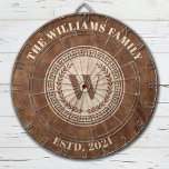 Monogram Family Name Vintage Crest Dart Board<br><div class="desc">A cool monogram crest dartboard personalized with your name and established date. Great for a family game room,  or man cave. Designed for you by Blackberry Boulevard.</div>