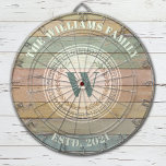 Monogram Family Name Vintage Crest Dart Board<br><div class="desc">A cool monogram crest dartboard with a rustic colored wood background. personalized with your name and established date. Great for a family game room,  or man cave. Designed for you by Blackberry Boulevard.</div>