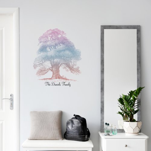 Monogram Family Oak Tree Wall Decal