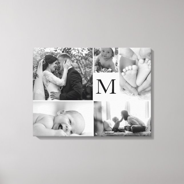 Monogram family Photo collage gallery Canvas Print (Front)