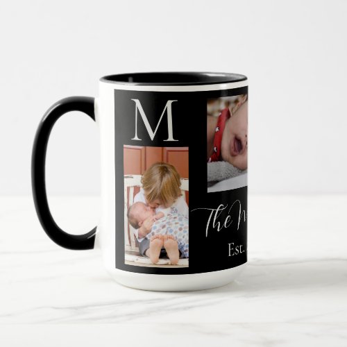 Monogram Family Photo Collage Personalized  Mug