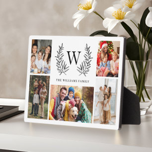 Monogram Family Photo Collage Plaque