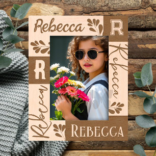 Monogram Fancy Font Name and Initial Engraved Frames