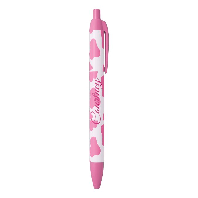 Monogram Farm Animal Pink Cow Print Pen (Bottom (Vertical))