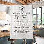 Monogram Farmhouse Recipe Keepsake Buffalo Plaid Kitchen Towel<br><div class="desc">Look of handwritten. Type in your own recipe or keep family's cookies recipe.
Create your own Recipe keepsake,  Taupe Tan Gray Buffalo plaid. Recipe Template kitchen towel. Our Personalized products are great gifts for any reason.</div>