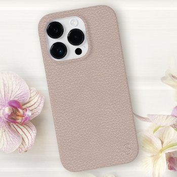 Monogram Faux Blush Pink Leather Case-mate Iphone 14 Pro Case by mothersdaisy at Zazzle