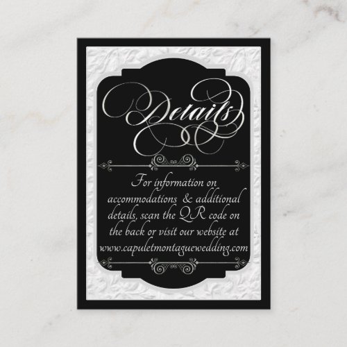 Monogram & Faux Embossed - Black/Silver Enclosure Card