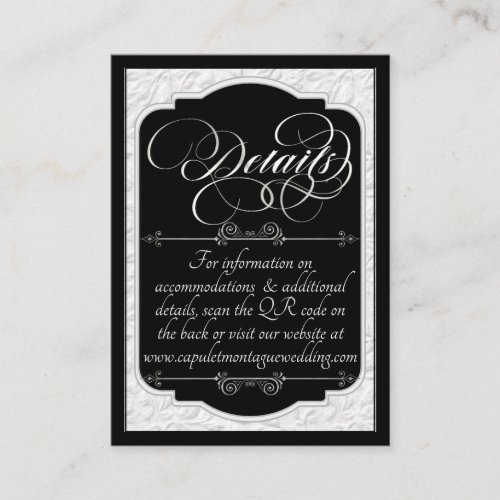 Monogram & Faux Embossed - Black/Silver Enclosure Card