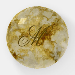 Monogram Faux Gold Dome Paperweight