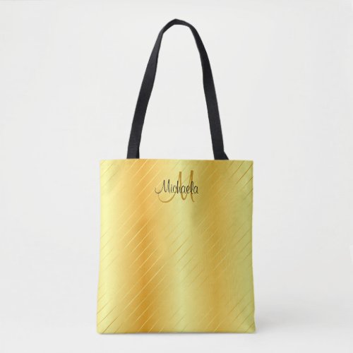 Monogram Faux Gold Elegant Modern Template Tote Bag