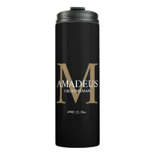 Monogram Faux Gold Named thermal tumbler