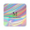 Monogram Faux Holographic Rainbow