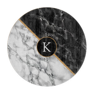 Monogram Faux Marble Cutting Board Personalized
