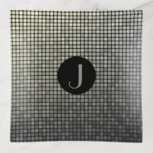 Monogram Faux Small Grunge Metal Squares