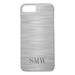 Monogram Faux Stainless Steel Cool Manly iPhone 8/7 Case