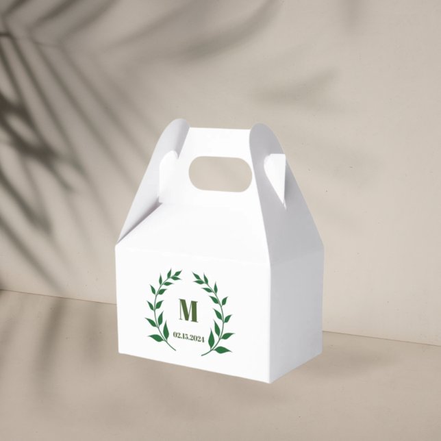 Monogram Favor box green wreath (Creator Uploaded)