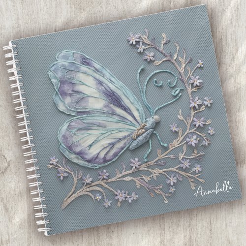 Monogram Fiber Art Butterfly Notebook