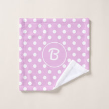 Monogram Fifties Retro Polka Dots on Soft Pink