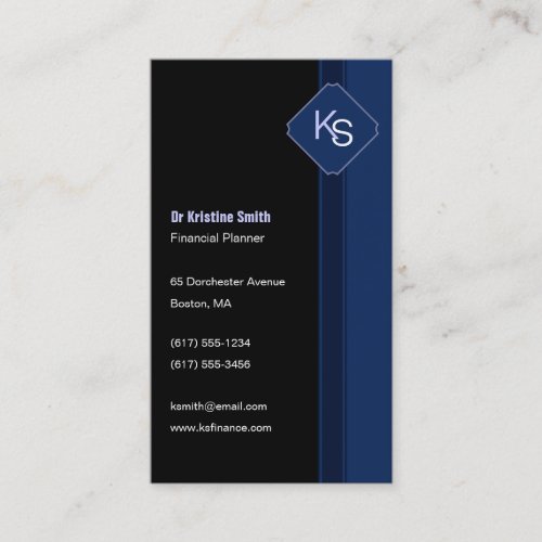 Monogram  Financial Planner - Business Card