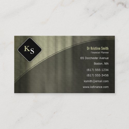 Monogram  Financial Planner - Business Card