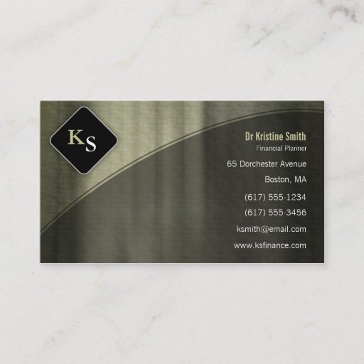 Customizable Monogram  Financial Planner - Business Card