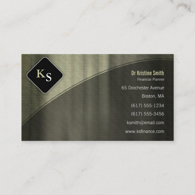 Monogram  Financial Planner - Business Card (Front)