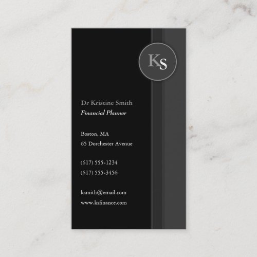 Monogram  Financial Planner - Business Card