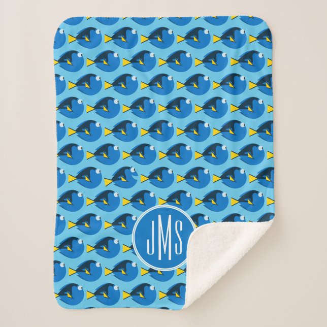 Monogram Finding Dory Pattern 2 Sherpa Blanket (Front)