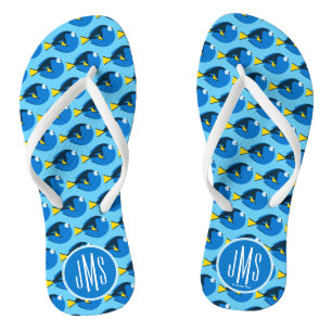 Monogram Finding Dory Pattern Flip Flops