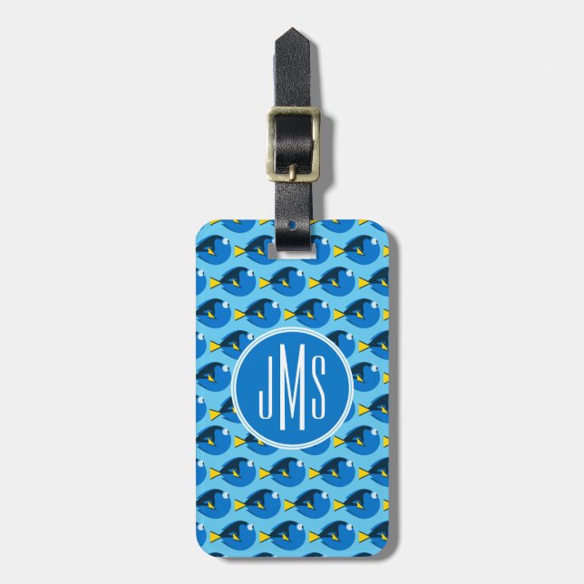 Monogram Finding Dory Pattern Luggage Tag (Front Vertical)