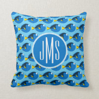 Monogram Finding Dory Pattern Throw Pillow