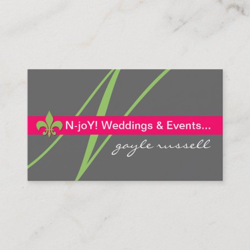Customizable Monogram fleur de lis event planner profile card business card templates