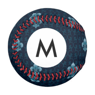 Monogram Fleur De Lis Pattern Baseball