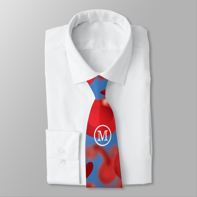 Monogram Floating Blood Cells Neck Tie (Tied)