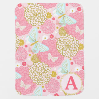 MONOGRAM FLORAL BABY GIRL BLANKET