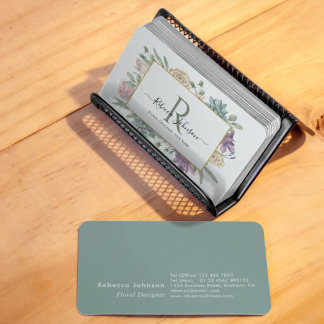 Monogram Floral Business Card