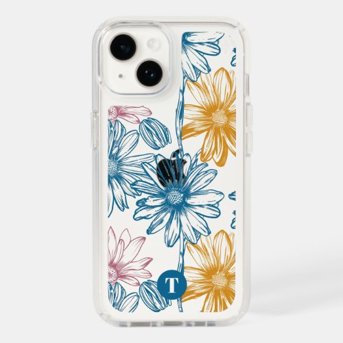 Monogram floral clear phone case