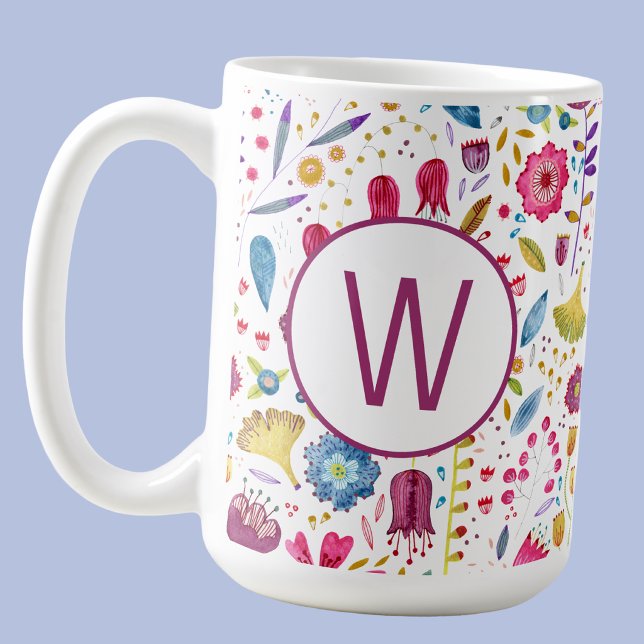 Monogram Floral Coffee Mug (Creator Uploaded)