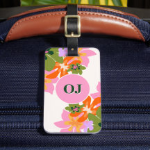 Monogram floral colorful elegant feminine