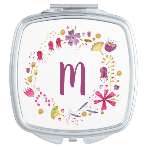 Monogram Floral Compact Mirror