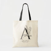 Botanical Monogram Embroidered Tote Bag & Scarf Set