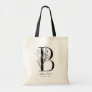 Monogram Floral Custom Tote Bag - Single Letter B