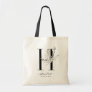 Monogram Floral Custom Tote Bag - Single Letter H