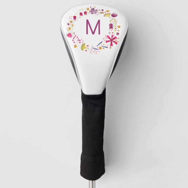 Monogram Floral Golf Head Cover (Front)