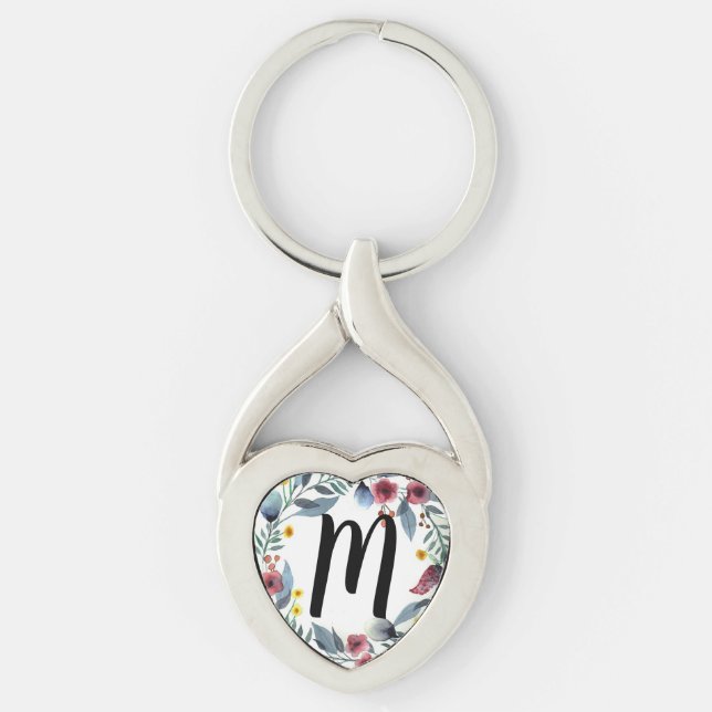 Monogram Floral Keychain (Front)