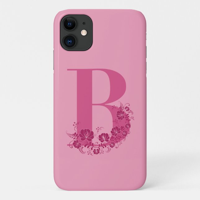 Monogram Floral Letter B iPhone Case (Back)
