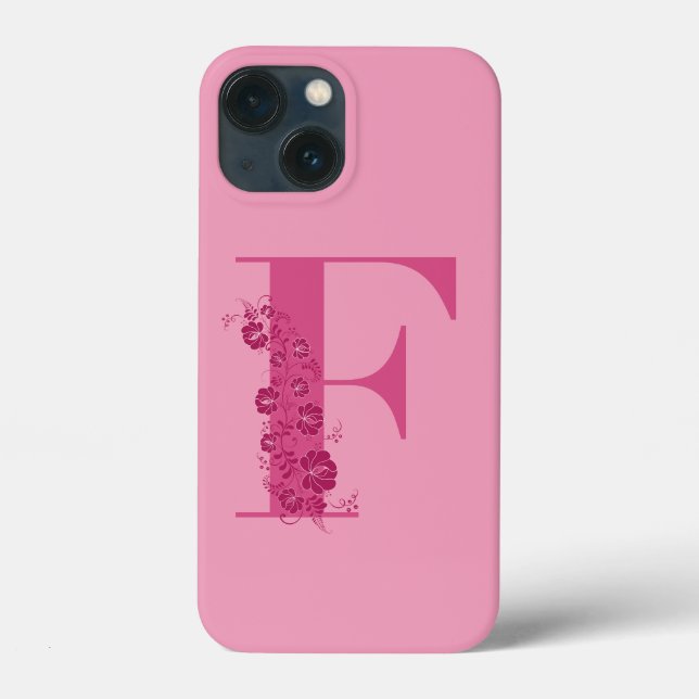Monogram Floral Letter F iPhone Case (Back)