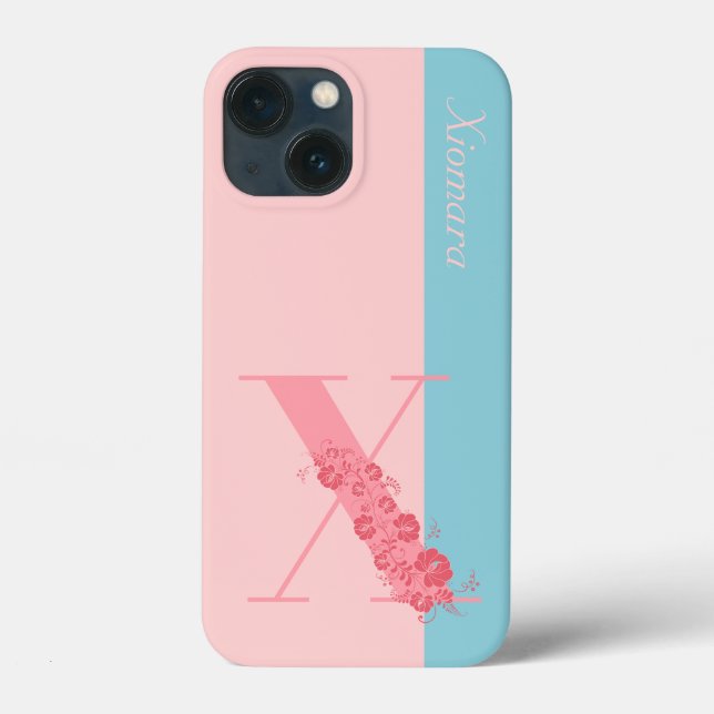 Monogram Floral Letter X iPhone Case (Back)